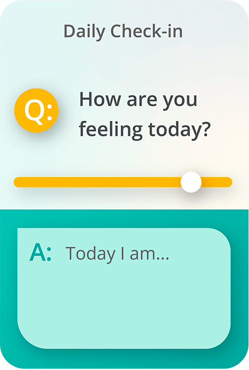Screenshot of RethinkEd smartphone app Daily Check-In how are you feeling