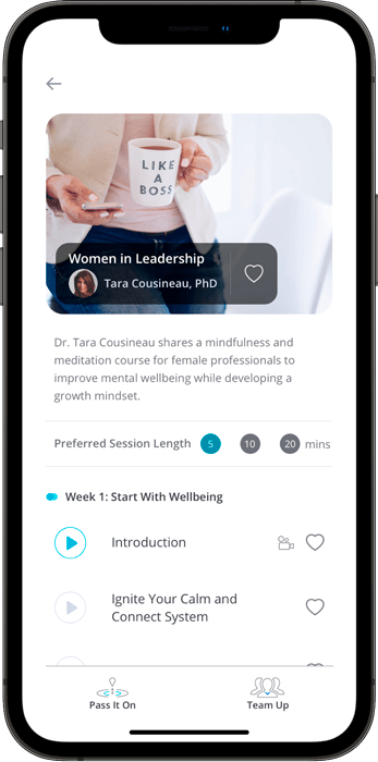 Screenshot of RethinkEd smartphone app focusing on leaders driving growth