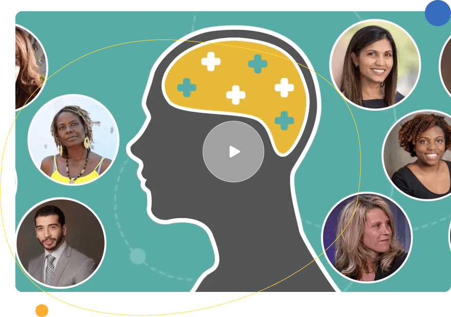 Illustration of brain screenshot of RethinkEd Mental Health Suite video