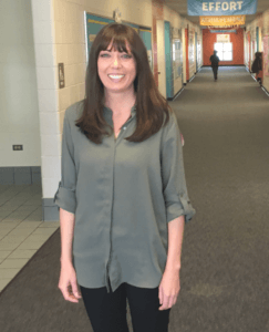 Tracy Shellooe, Special Education Teacher at Oakland Elementary, standing in hallway