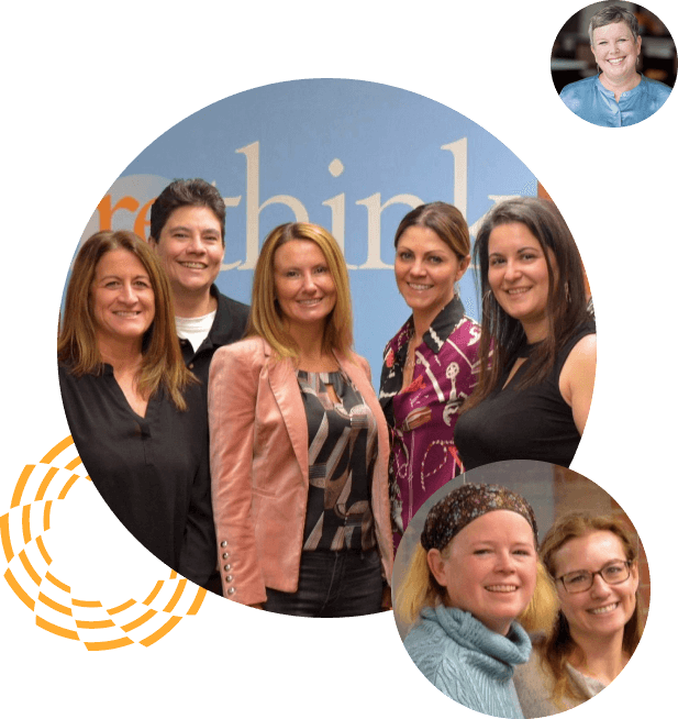 Circle collage of woman RethinkEd employees