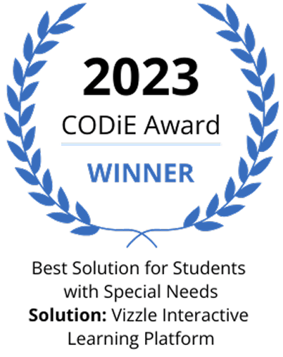 2023 CODiE Award Winner Best Solution for Students with Special Needs Vizzle