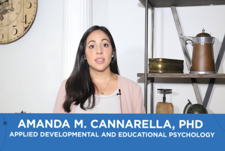 Amanda M. Cannarella, PhD speaking about Applied Developmental and Educational Psychology
